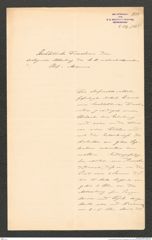 k.k. naturhistorisches Hofmuseum, Intendanzakten 1885-1896 (Hauer), Aktenzahl Z.537.a/1889, Seite 1